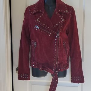 BLANK NYC Studded Suede Motorcycle Jacket Size S